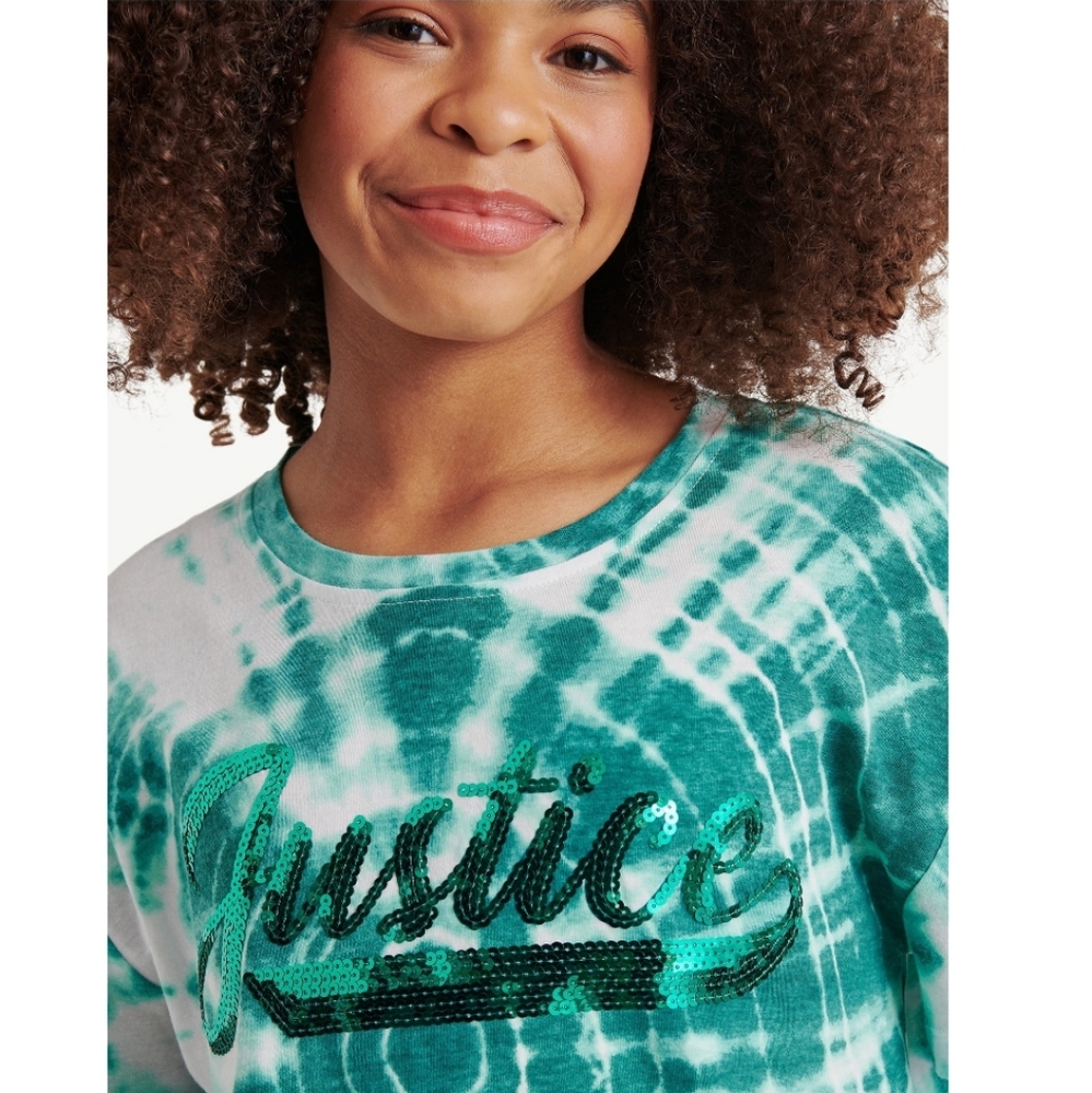 Justice Kids Green Tie-Dye T-Shirt - Picture 2 of 6